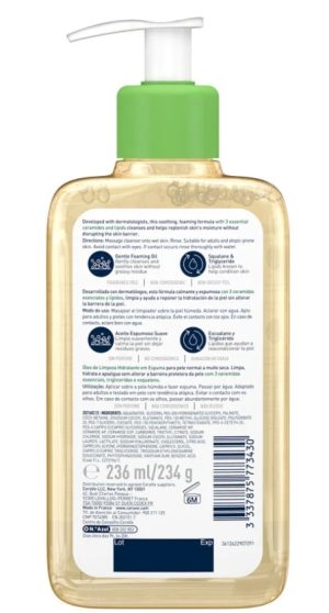 Aceite Limpiador Espumoso Cerave 473ml - Imagen 2