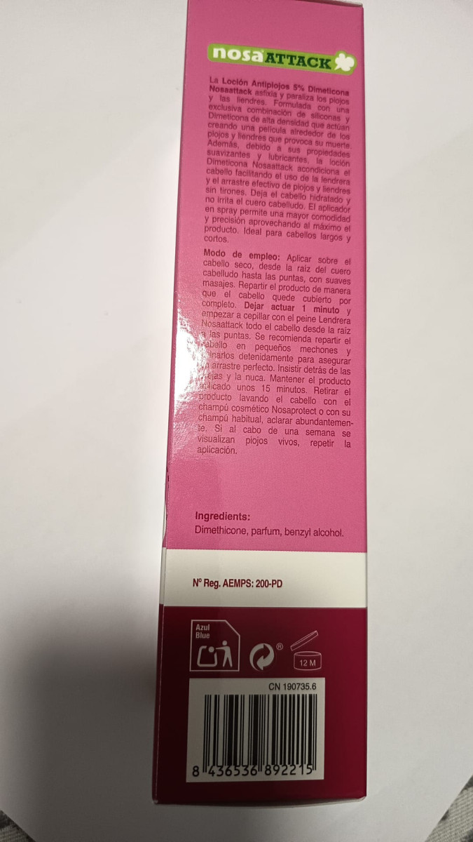 Loción Antipiojos 5% Dimeticona Fresa 100ML - Imagen 2